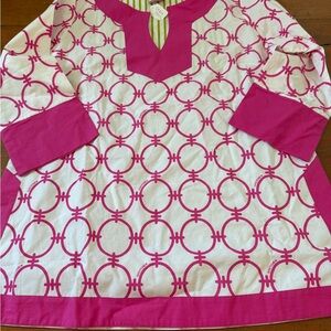 Gretchen Scott Designs Pink Boxy Tunic with Mandarin Collar